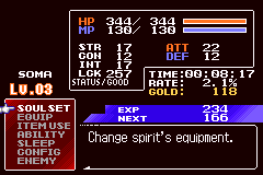 Castlevania - Aria of Sorrow - Persephone Hack background