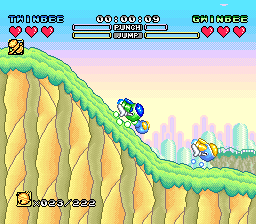 Pop'n TwinBee - Rainbow Bell Adventures (Europe) background